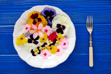 Edible Flowers Salad In A Plate
