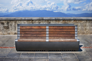 Modern wooden bench