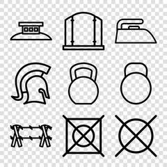 Sticker - Set of 9 iron outline icons