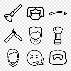 Canvas Print - Set of 9 beard outline icons