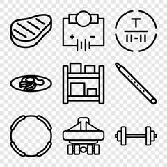 Poster - Set of 9 isometric outline icons