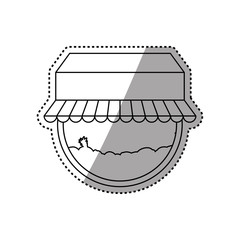 Sticker - Store shop building icon vector illustration graphic design