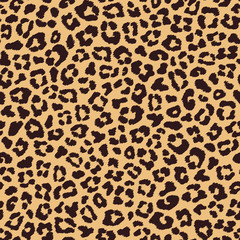 Wall Mural - Leopard seamless pattern, beige brown color