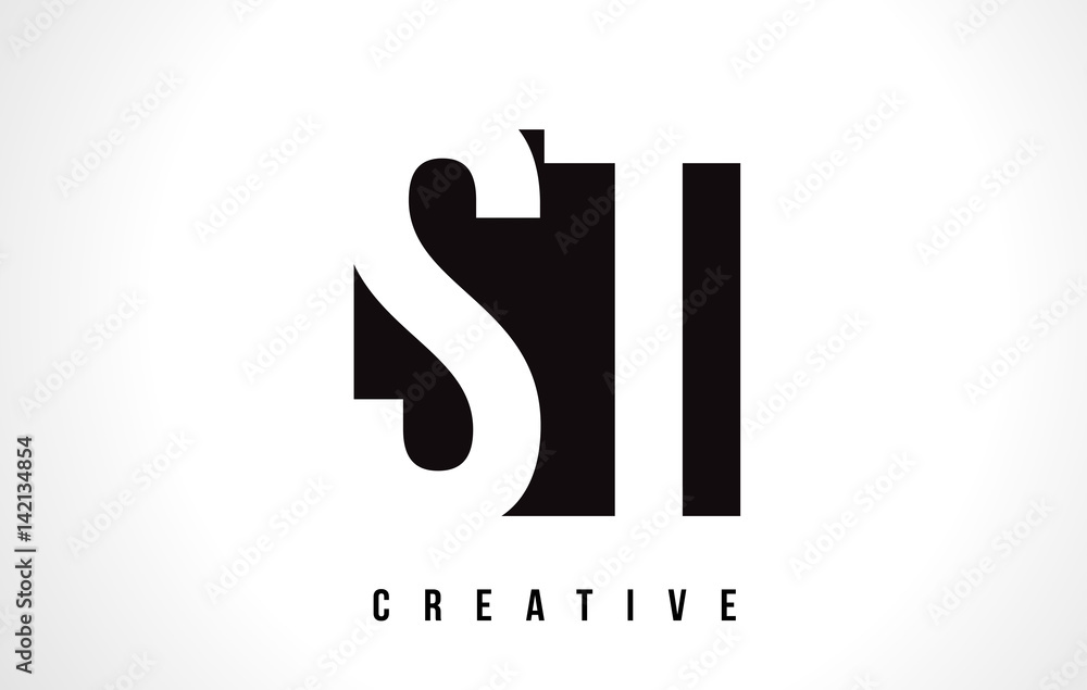 ST S T White Letter Logo Design with Black Square. Stock Vector | Adobe ...
