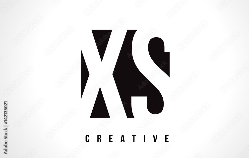 Praca wektorowa bez tantiem: XS X S White Letter Logo Design with Black ...