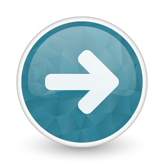 Poster - Right arrow brillant crystal design round blue web icon.