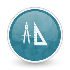 Poster - Learning brillant crystal design round blue web icon.