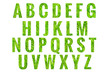 © Bokehstore - Abc Green grass Alphabet letters isolated on white background. Design - element.