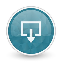 Poster - Exit brillant crystal design round blue web icon.