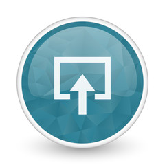 Poster - Enter brillant crystal design round blue web icon.