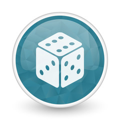 Leinwandbilder - Game brillant crystal design round blue web icon.