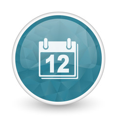 Aufkleber - Calendar brillant crystal design round blue web icon.