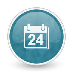 Aufkleber - Calendar brillant crystal design round blue web icon.