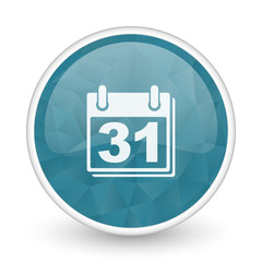 Aufkleber - Calendar brillant crystal design round blue web icon.