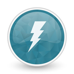 Poster - Bolt brillant crystal design round blue web icon.