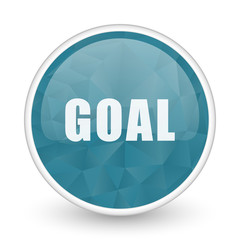 Aufkleber - Goal brillant crystal design round blue web icon.