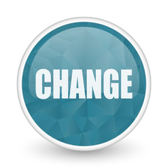 Aufkleber - Change brillant crystal design round blue web icon.