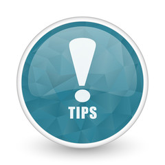 Poster - Tips brillant crystal design round blue web icon.