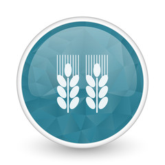 Aufkleber - Agricultural brillant crystal design round blue web icon.