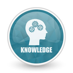 Fototapete - Knowledge brillant crystal design round blue web icon.