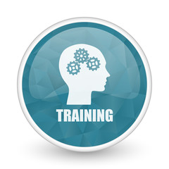 Fototapete - Training brillant crystal design round blue web icon.