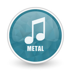 Metal music brillant crystal design round blue web icon.