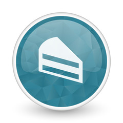 Poster - Cake brillant crystal design round blue web icon.