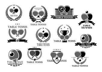 Wall Mural - Table tennis vector icons tournament award badges