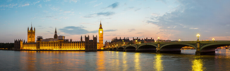 Canvas Print - Big Ben, Parliament, Westminster bridge in London