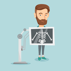 Poster - Patient during x ray procedure vector illustration