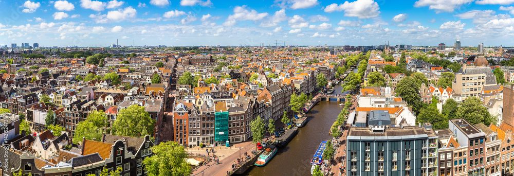 Obraz na płótnie Panoramic view of Amsterdam w salonie