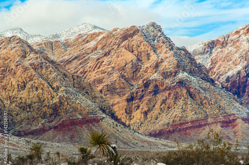 Zdjęcie XXL Red Rock Conservation Area Las Vegas Nevada Snowy Wintertime