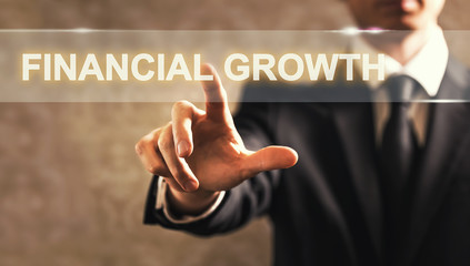 Poster - Financial Growth text with businessman