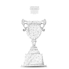 Aufkleber - Abstract mash line and point champion cup on background with an inscription. Starry sky or space, consisting of stars and the universe. Vector business illustration