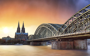 Sticker - Cologne at sunset, Germany