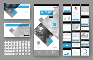 Website design template and interface elements