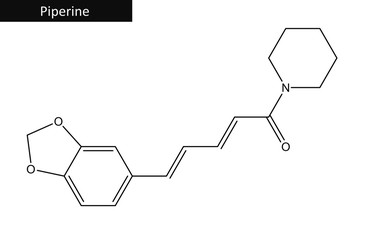 Canvas Print - Molecular structure of Piperine