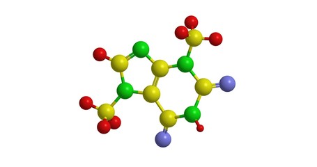 Canvas Print - Molecular structure of Theobromine, 3D rendering