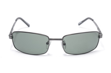 Rectangular Sunglasses in a thin metal frame on a white background