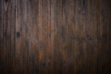 Wall Mural - dark old wooden table texture background top view
