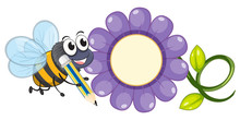 Bee And Purple Flower