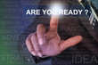 © flowgics - Businessman touching are you ready button on virtual screen