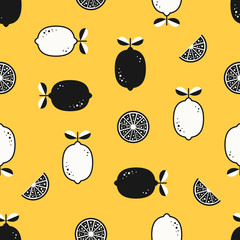 Aufkleber - seamless pattern with citrus fruits