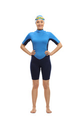 Poster - Female swimmer looking at the camera and smiling