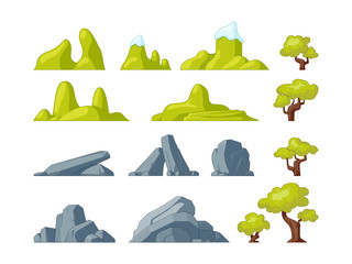 set of landscape elements