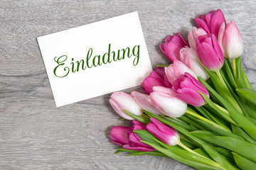  Tulpen und Karte: Einladung