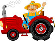 Cheerful tractor driver