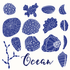 Aufkleber - Deep ocean. Set of vector elements