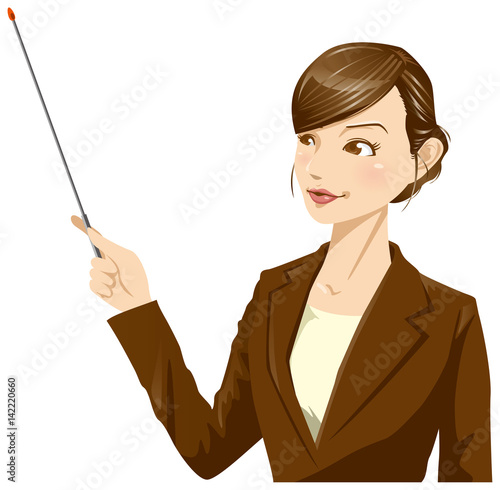 ビジネスウーマン 指示棒を持つイメージイラスト Stock Vector Adobe Stock
