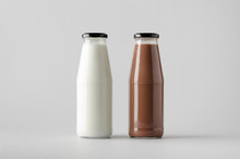 Milk Bottle Mock-Up - Two Bottles